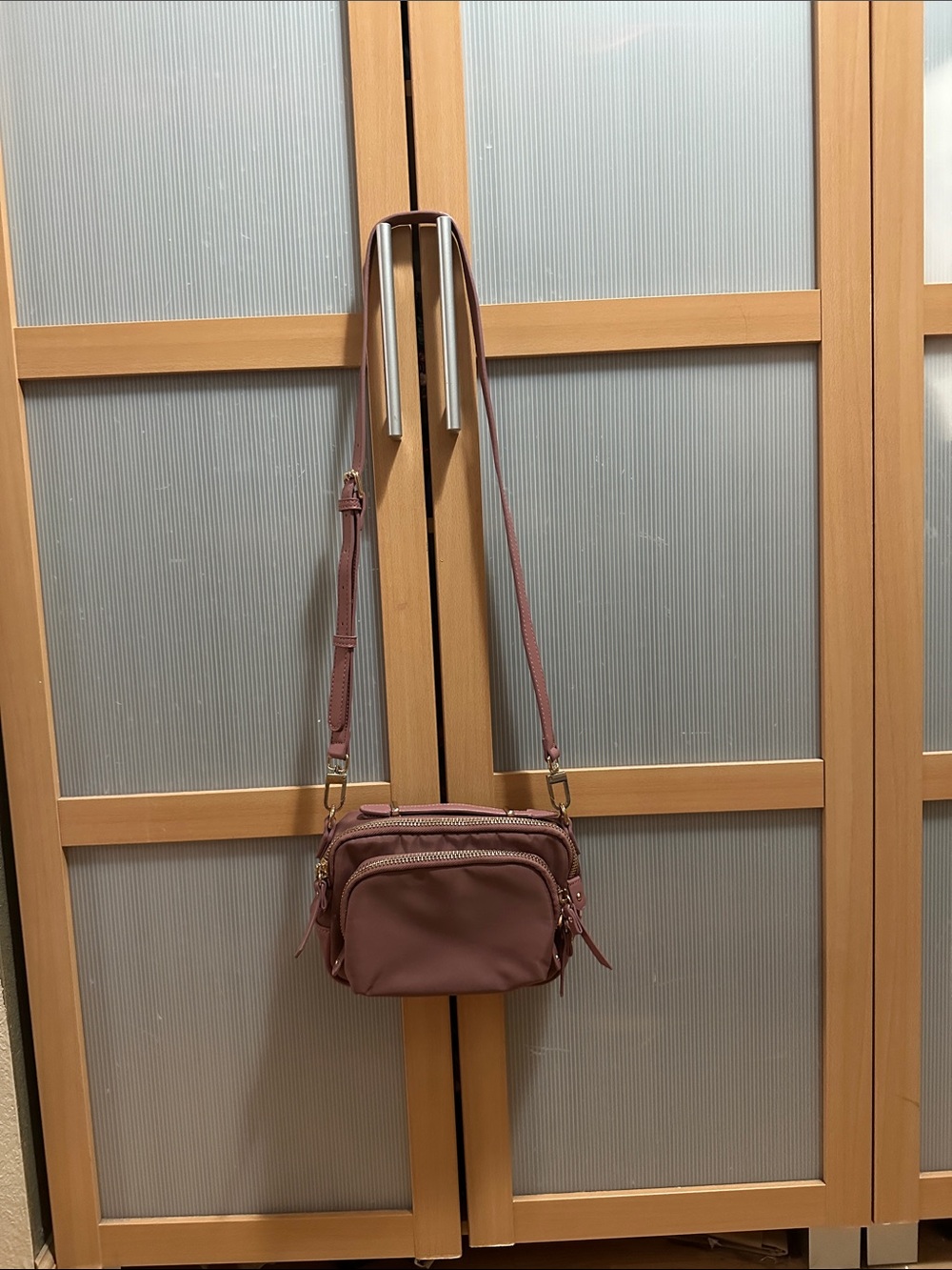 Sol and Selene Compact Mauve Crossbody Bag with Adjustable Strap